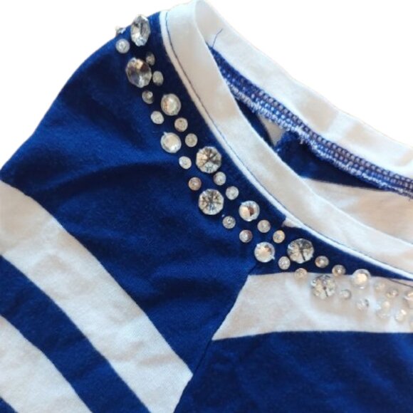 Long Sleeve Blue Striped Blouse Blousy Top Size 2X - Picture 3 of 6